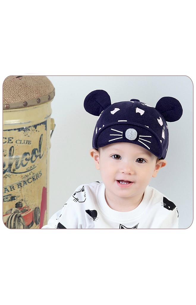 หมวกแก๊ปลายหนูน้อย ใต้ปีกแต่งหน้าหนูน่ารักมากๆ KUKUJI