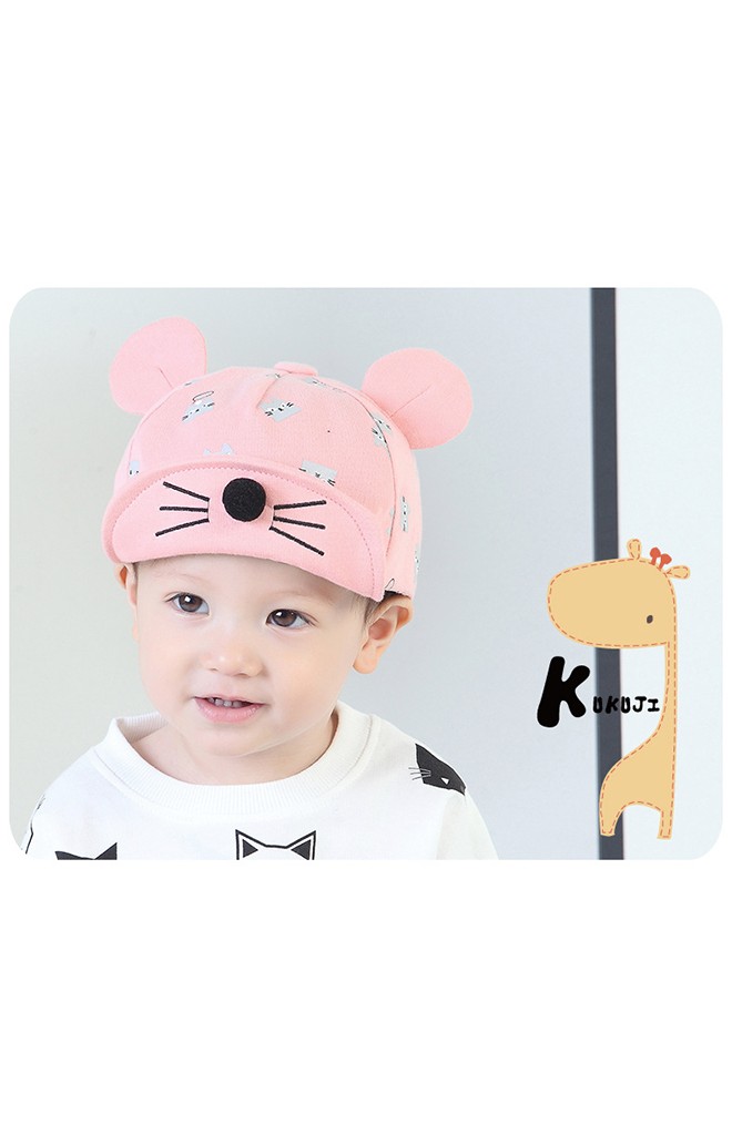 หมวกแก๊ปลายหนูน้อย ใต้ปีกแต่งหน้าหนูน่ารักมากๆ KUKUJI