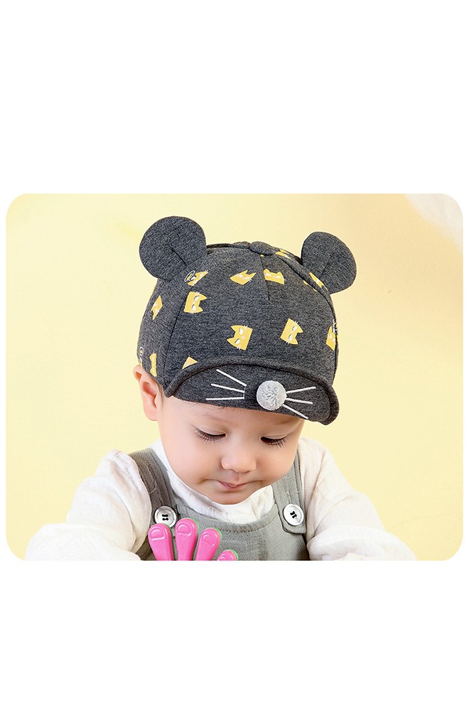 หมวกแก๊ปลายหนูน้อย ใต้ปีกแต่งหน้าหนูน่ารักมากๆ KUKUJI