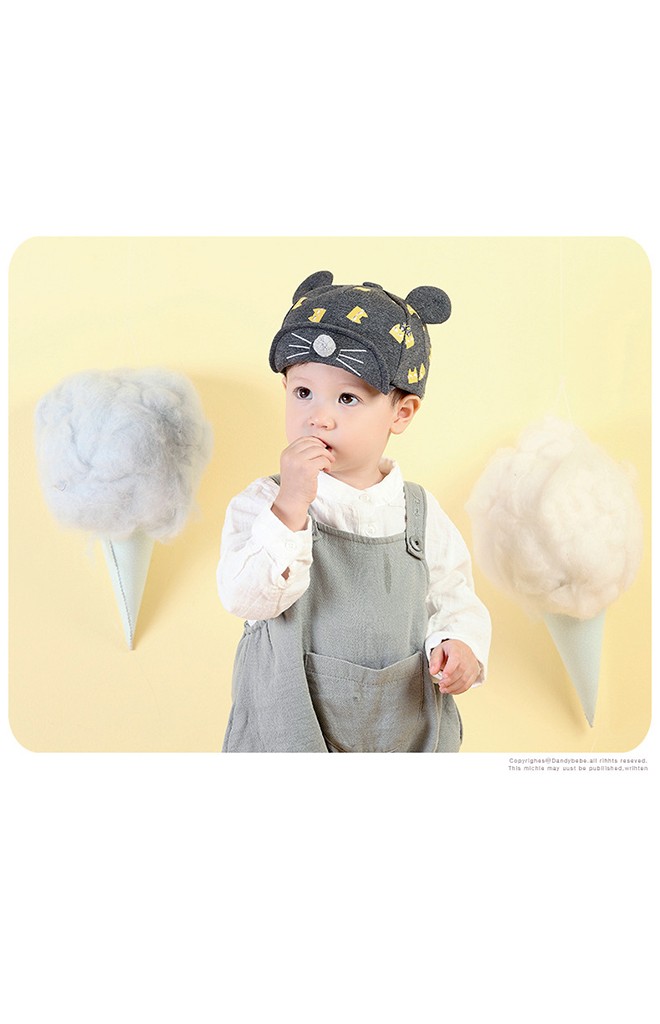 หมวกแก๊ปลายหนูน้อย ใต้ปีกแต่งหน้าหนูน่ารักมากๆ KUKUJI