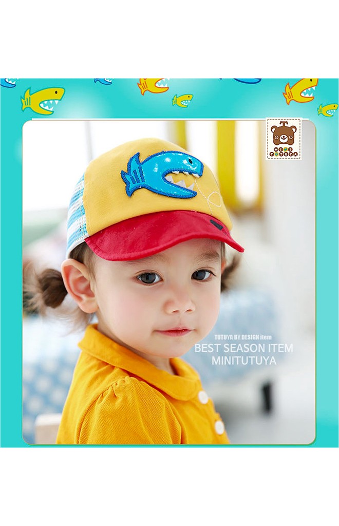 หมวกแก๊ปเด็กแต่งรูปปลาฉลาม TUTUYA