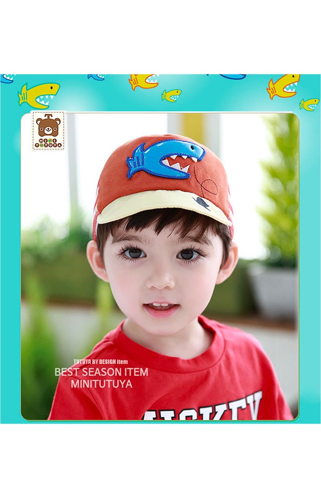 หมวกแก๊ปเด็กแต่งรูปปลาฉลาม TUTUYA