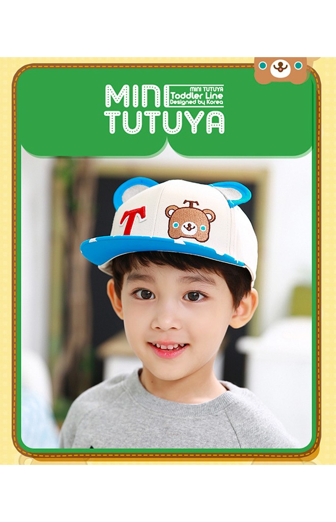 หมวกแก๊ปฮิปฮอปปักอักษร T และหน้าหมี TUTUYA