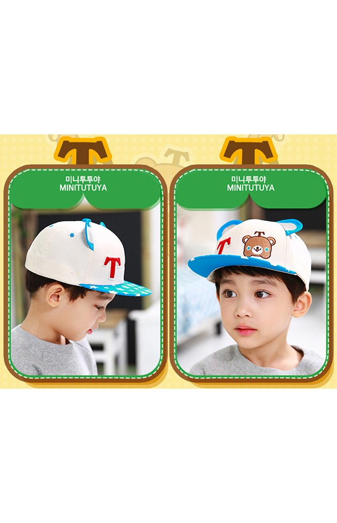 หมวกแก๊ปฮิปฮอปปักอักษร T และหน้าหมี TUTUYA