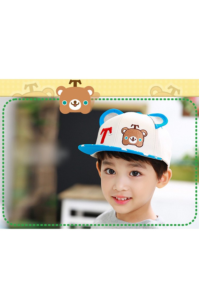 หมวกแก๊ปฮิปฮอปปักอักษร T และหน้าหมี TUTUYA