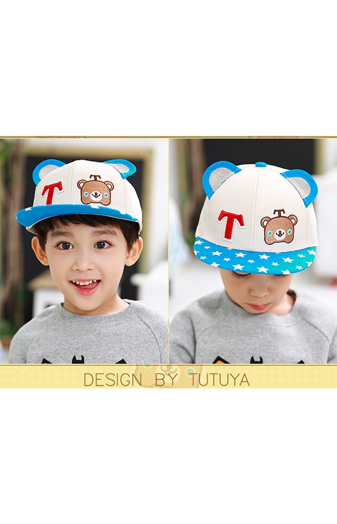 หมวกแก๊ปฮิปฮอปปักอักษร T และหน้าหมี TUTUYA