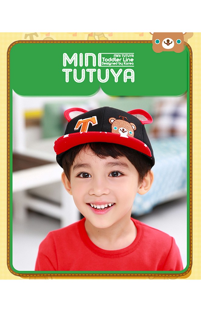 หมวกแก๊ปฮิปฮอปปักอักษร T และหน้าหมี TUTUYA