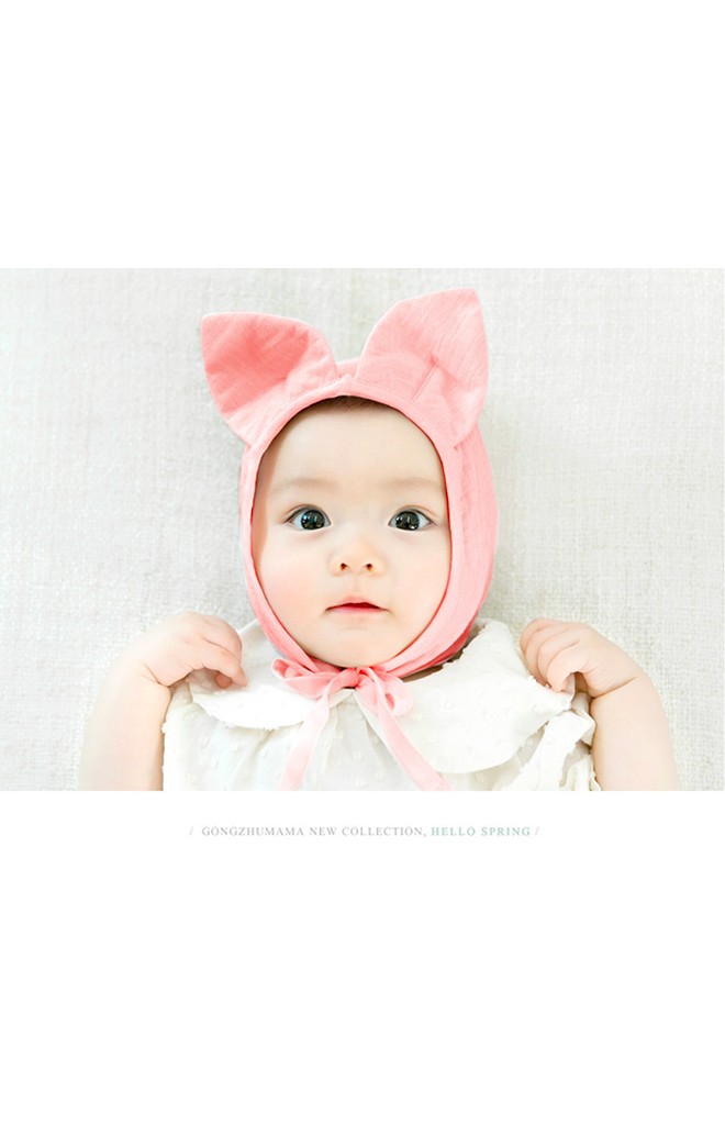 หมวกสาวน้อยแต่งหูแหลม พร้อมผ้าผูกใต้คาง GZMM ไซส์