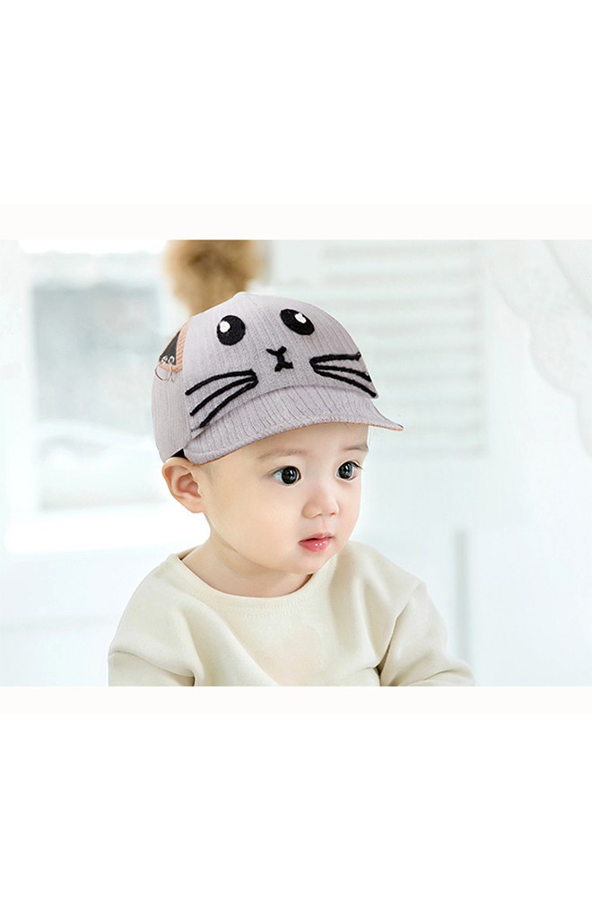 หมวกแก๊ปแมวผ้าลูกฟูก ใต้หมวกแต่งอักษร HAPPY จาก GZMM