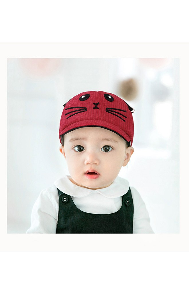 หมวกแก๊ปแมวผ้าลูกฟูก ใต้หมวกแต่งอักษร HAPPY จาก GZMM