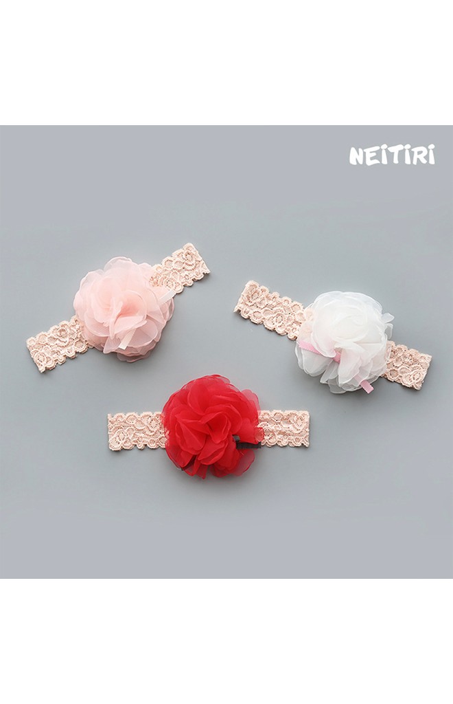 ผ้าคาดผมเด็กหญิงดอกไม้ฟูแต่งโบว์เล็กๆ น่ารัก Angel Neitiri