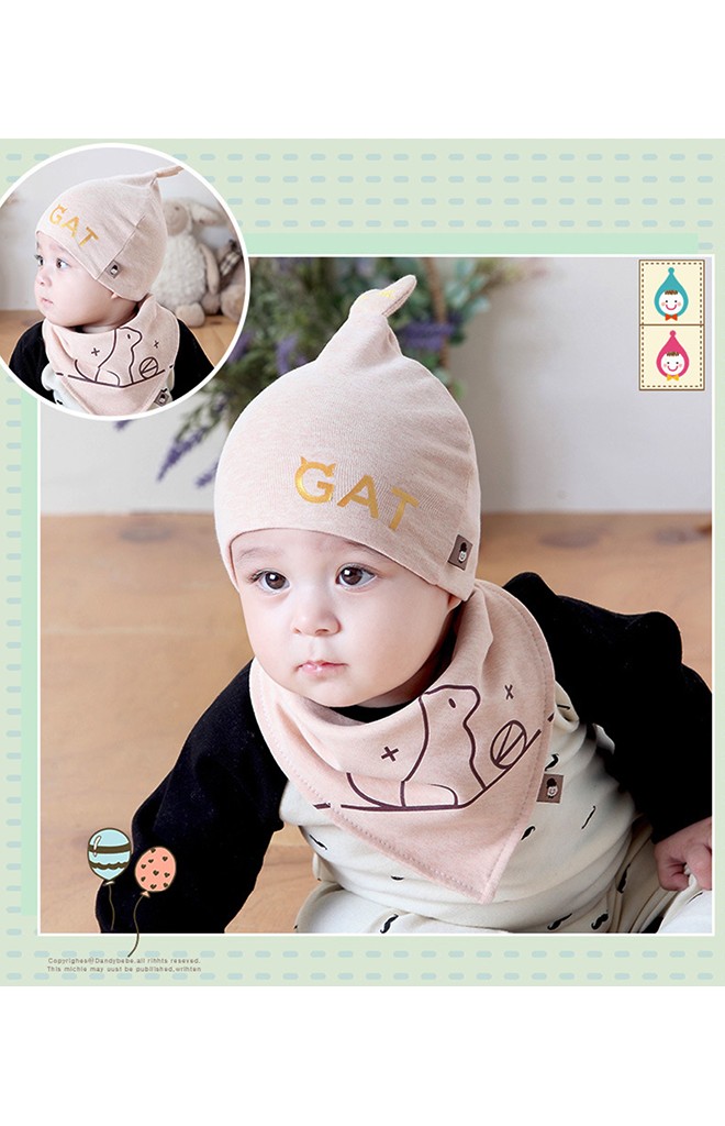 เซ็ตหมวกลายแมวน้อย สกรีนอักษร CAT จาก TIANYIBEAR