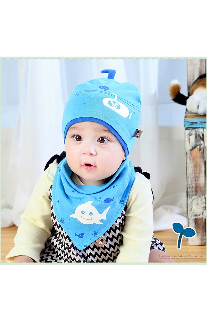 เซ็ตหมวกบีนนี่ผ้ายืดลายเรือดำน้ำและสัตว์ใต้ท้องทะเล TIANYIBEAR