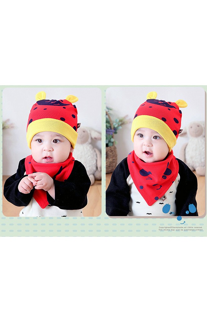เซ็ตหมวกบีนนี่ผ้ายืดลายเจ้าตูบแต่งหูน่ารักจาก TIANYIBEAR