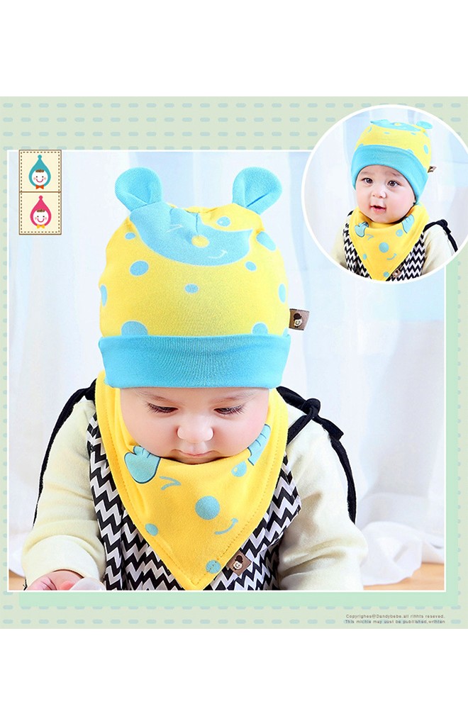เซ็ตหมวกบีนนี่ผ้ายืดลายเจ้าตูบแต่งหูน่ารักจาก TIANYIBEAR