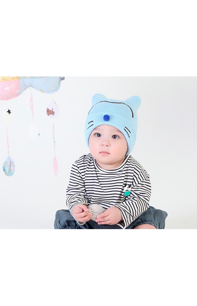 หมวกไหมพรมหน้าแมวน้อยแต่งจมูกกลม DANDY BEBE