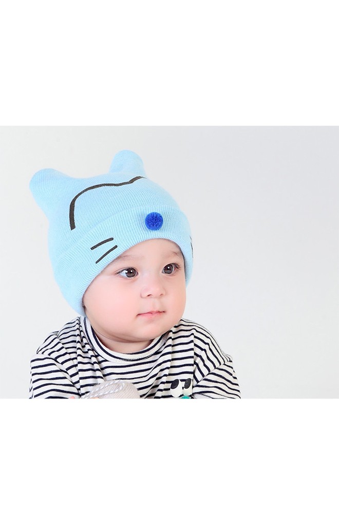 หมวกไหมพรมหน้าแมวน้อยแต่งจมูกกลม DANDY BEBE