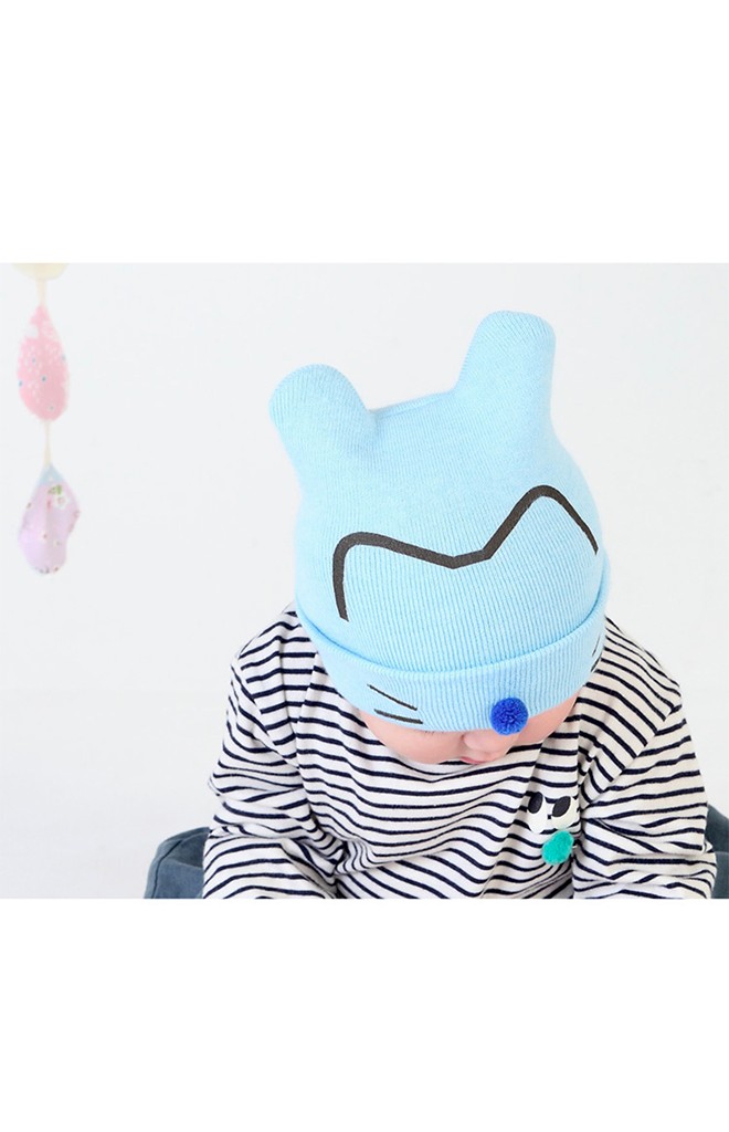 หมวกไหมพรมหน้าแมวน้อยแต่งจมูกกลม DANDY BEBE