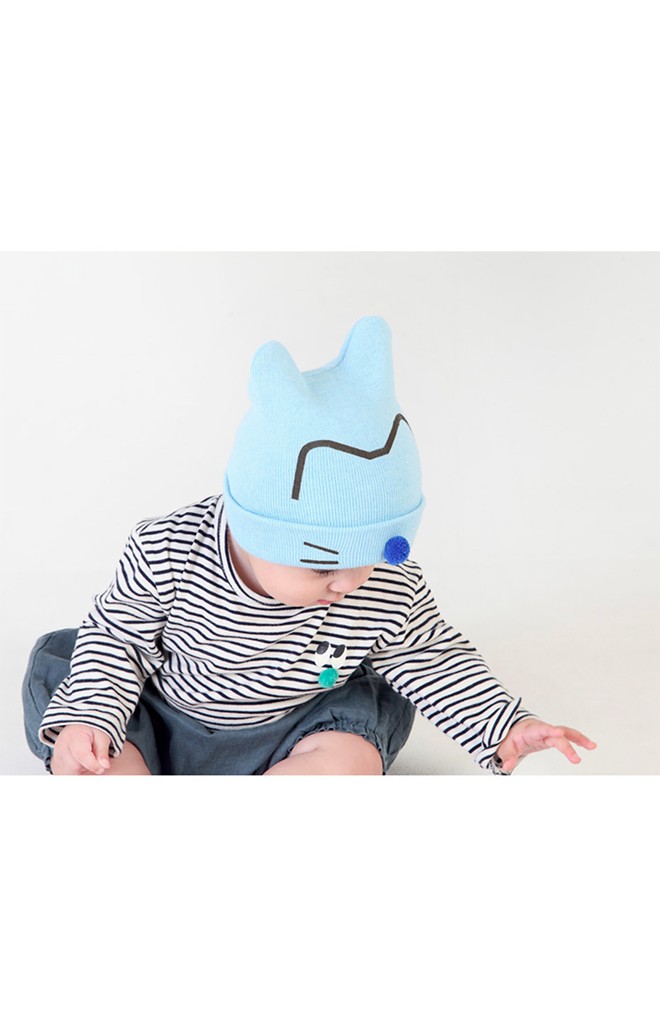 หมวกไหมพรมหน้าแมวน้อยแต่งจมูกกลม DANDY BEBE