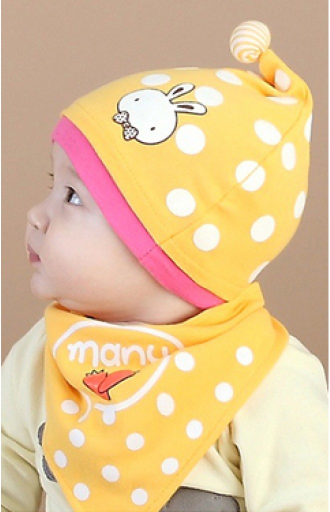 เซ็ตหมวกลายจุดสกรีนรูปกระต่ายน้อยและแครอท จาก MILKY FRIENDS เซ็ตหมวกลายจุดสกรีนรูปกระต่ายน้อยและแครอท จาก MILKY FRIENDS
