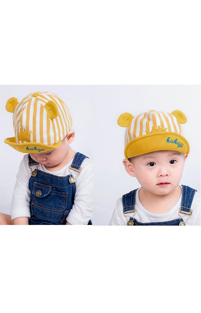 หมวกแก๊ปลายทางปักมงกุฎแต่งหูน่ารัก KUKUJI