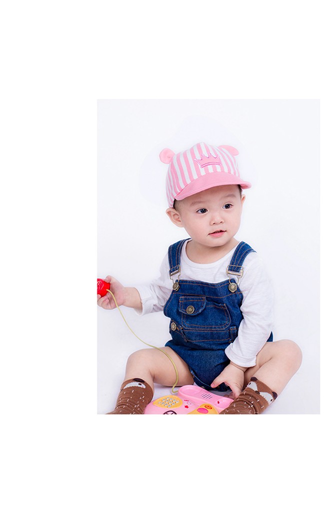หมวกแก๊ปลายทางปักมงกุฎแต่งหูน่ารัก KUKUJI