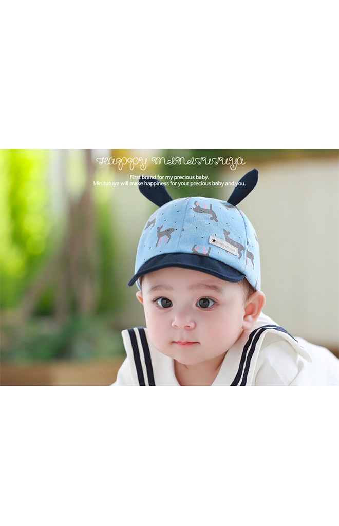 หมวกแก๊ปลายกวางแต่งหูเล็กน่ารัก TUTUYA
