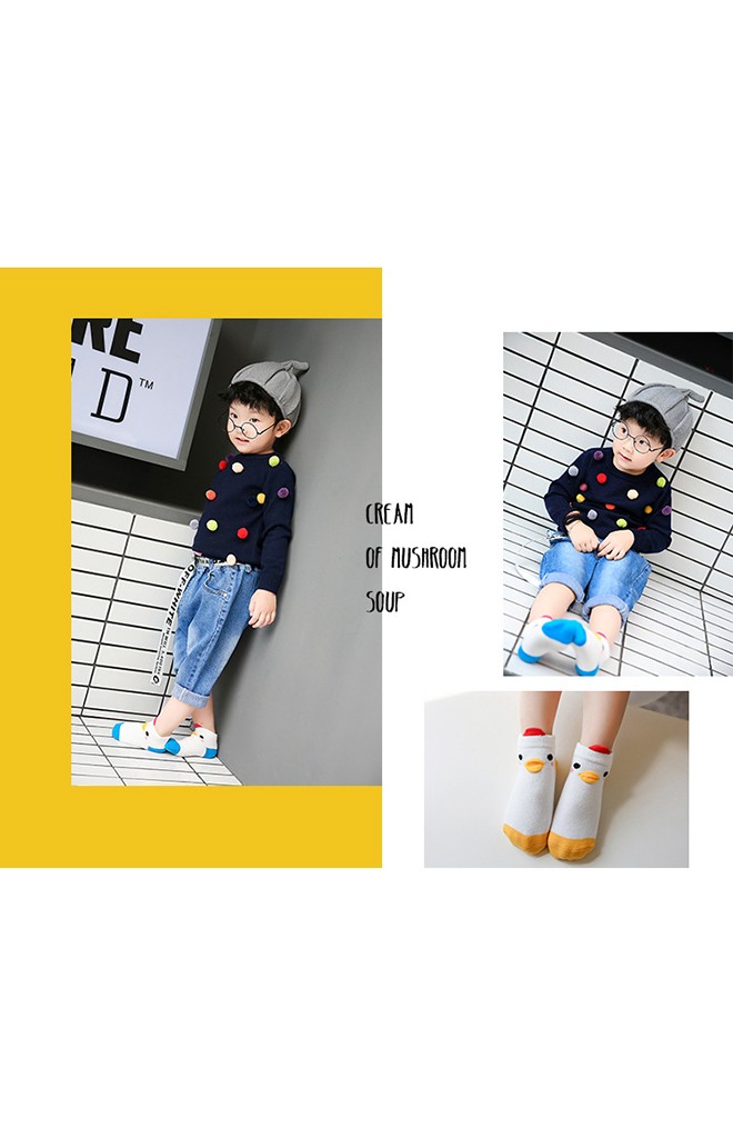 เซ็ตถุงเท้าเด็กแพ็ค 3 คู่ ลายลูกเจี๊ยบ สีเขียว ฟ้า เหลือง
