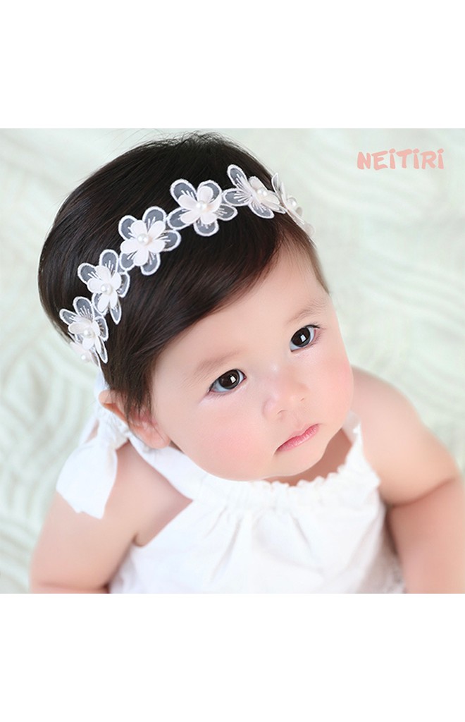 สายคาดผมดอกไม้เรียง 9 ดอกสีหวาน จาก Angel Neitiri