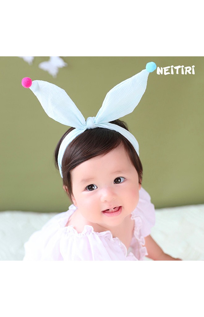 สายคาดผมโบว์กระต่ายใหญ่ปลายแต่งปอมปอม Angel Neitiri