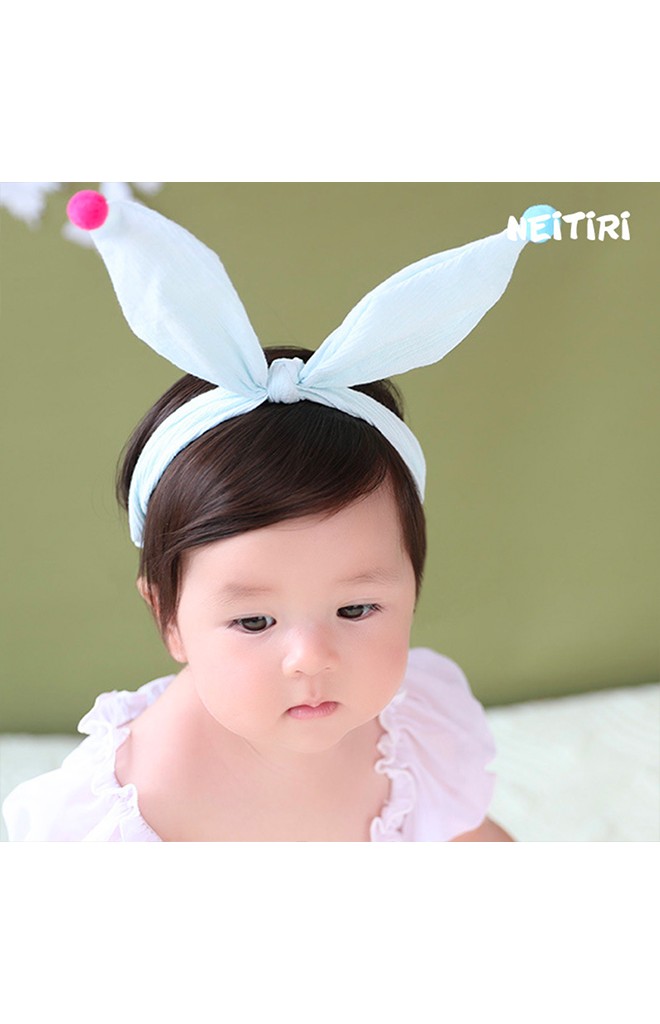 สายคาดผมโบว์กระต่ายใหญ่ปลายแต่งปอมปอม Angel Neitiri