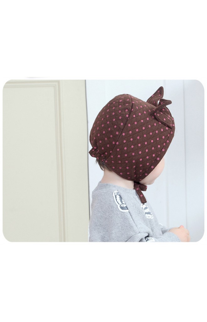 หมวกบอนเนตหูกระต่ายลายจุด จาก KUKUJI