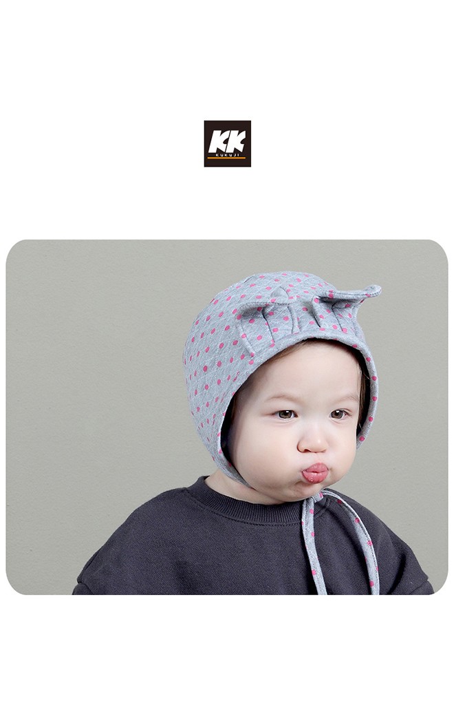 หมวกบอนเนตหูกระต่ายลายจุด จาก KUKUJI