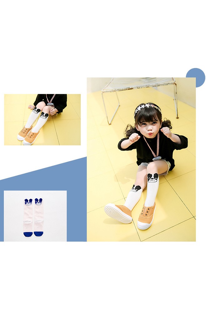 ถุงเท้าเด็กแบบยาวลายสุนัขบลูด๊อก