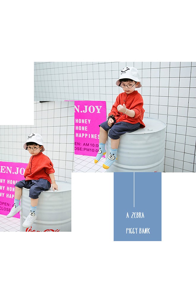 เซ็ตถุงเท้าเด็กแพ็ค 3 คู่ ลายหน้าหมีน้อย สีเบจ เหลือง และ ฟ้า