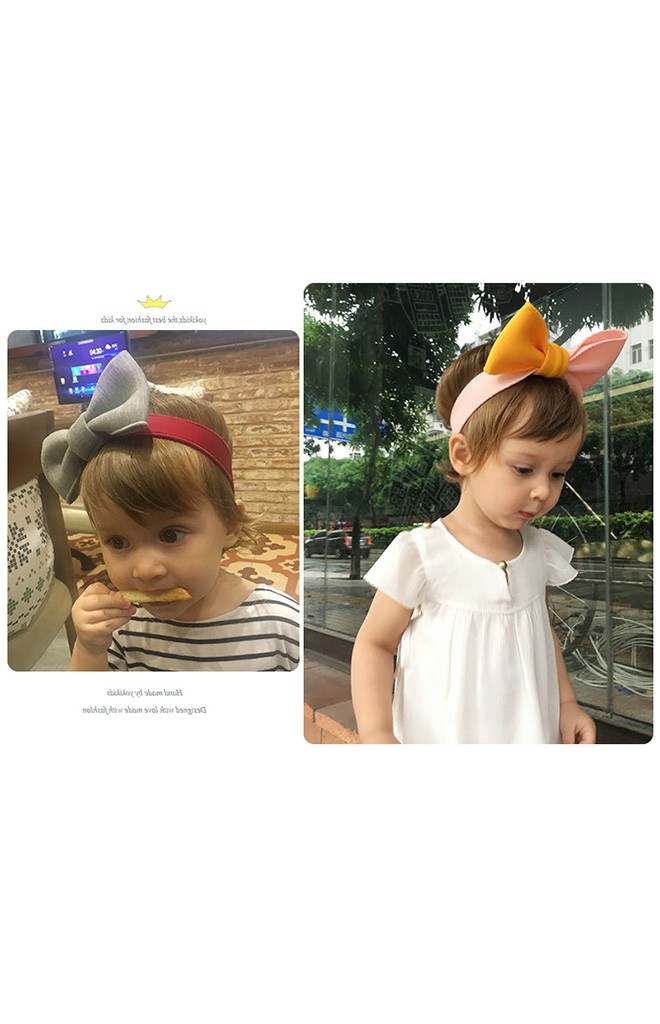สายคาดผมโบว์ใหญ่สลับสี ปรับสายได้