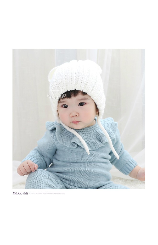 หมวกไหมพรมเด็กแต่งหูมิกกี้น่ารัก