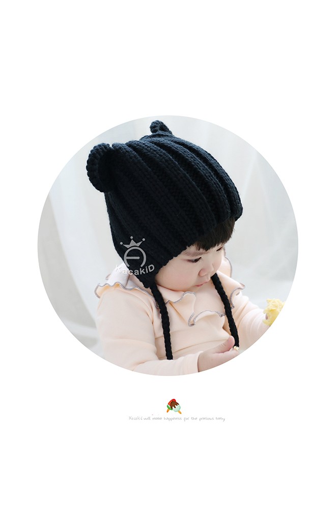 หมวกไหมพรมเด็กแต่งหูมิกกี้น่ารัก
