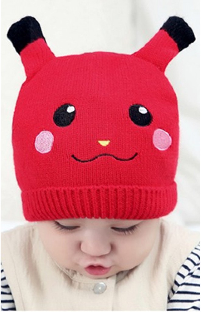 หมวกไหมพรมเด็กหน้าการ์ตูนปิกาจู TIANYIBEAR หมวกไหมพรมเด็กหน้าการ์ตูนปิกาจู TIANYIBEAR
