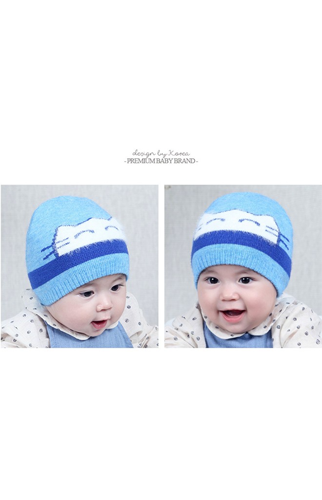 หมวกบีนนี่เด็กเล็กหน้าแมวน้อย TIANYIBEAR