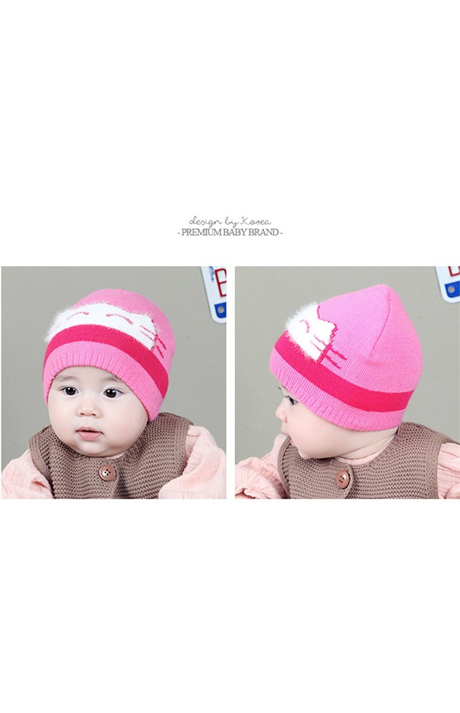 หมวกบีนนี่เด็กเล็กหน้าแมวน้อย TIANYIBEAR