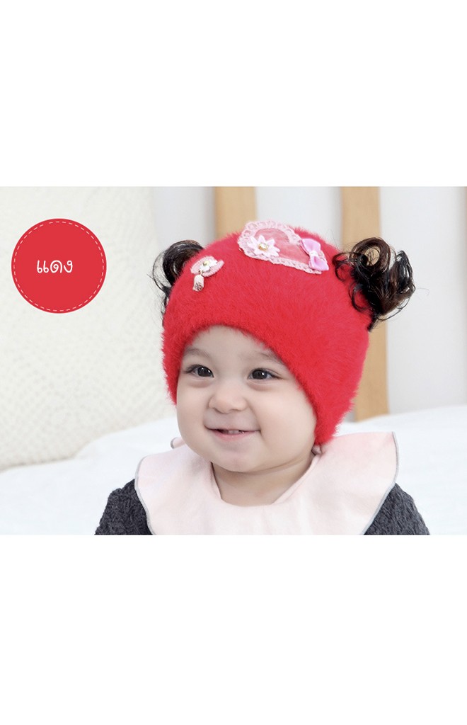 หมวกปอยผมไหมพรมกำมะหยี่ แต่งหัวใจหวานๆ TIANYIBEAR