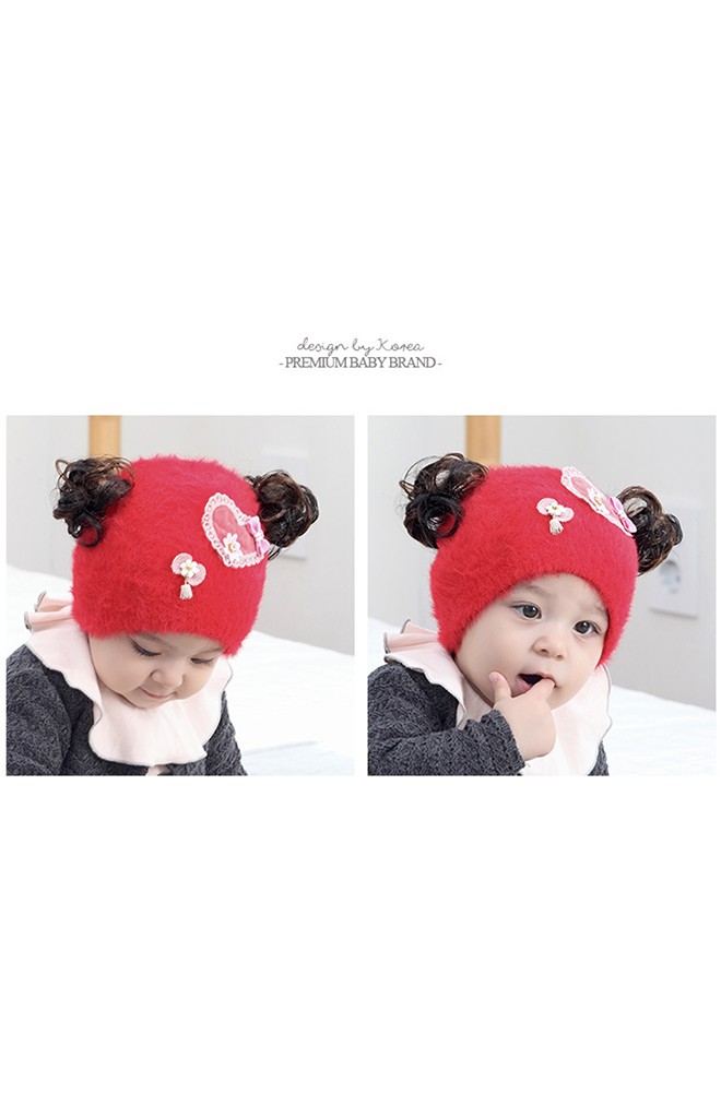 หมวกปอยผมไหมพรมกำมะหยี่ แต่งหัวใจหวานๆ TIANYIBEAR