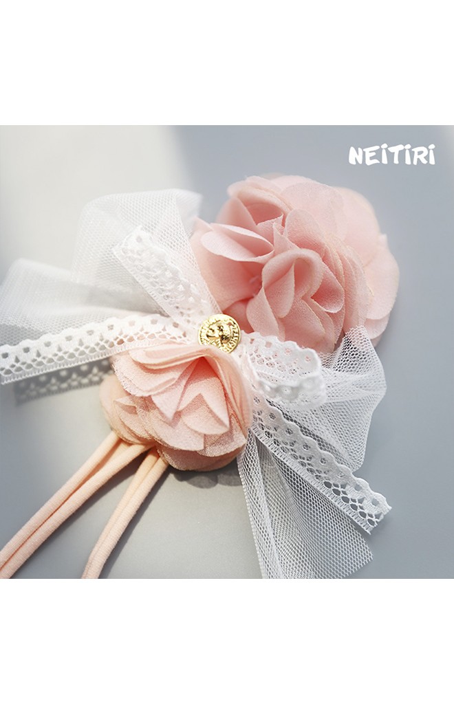 สายคาดผมโบว์กลีบซ้อนแต่งโบว์ขาว Angel Neitiri