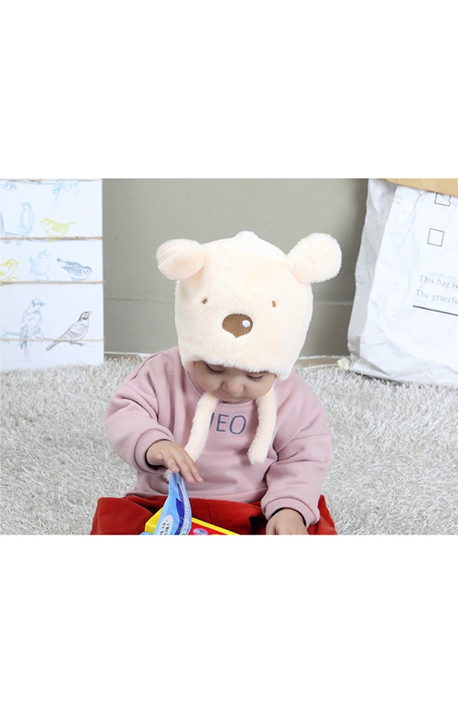 หมวกหมีน้อย ขนฟูนุ่มพร้อมซับผ้ายืด TIANYIBEAR