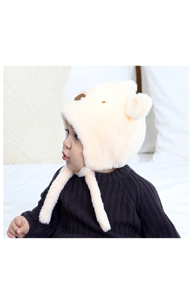 หมวกหมีน้อย ขนฟูนุ่มพร้อมซับผ้ายืด TIANYIBEAR