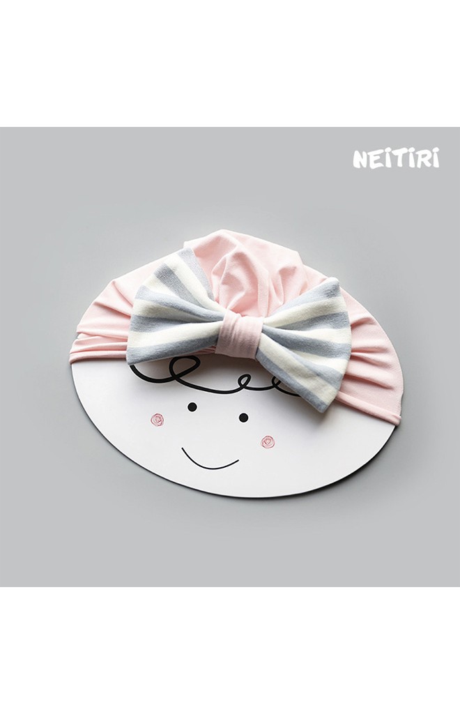 หมวกสาวน้อยแต่งโบว์ใหญ่ลายทาง Angel Neitiri