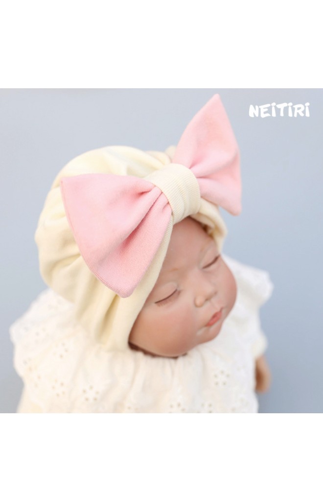 หมวกสาวน้อยแต่งโบว์ใหญ่ลายทาง Angel Neitiri