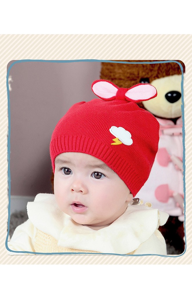 หมวกบีนนี่ด้านบนแต่งโบว์น่ารัก