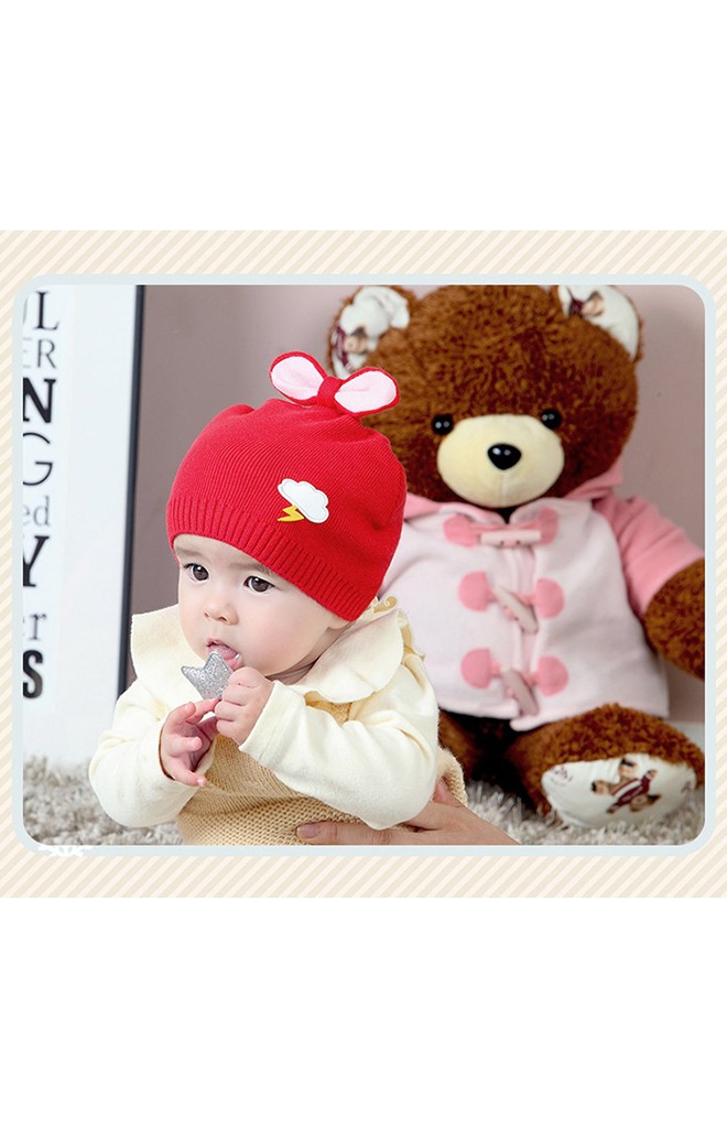 หมวกบีนนี่ด้านบนแต่งโบว์น่ารัก